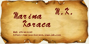 Marina Koraca vizit kartica
